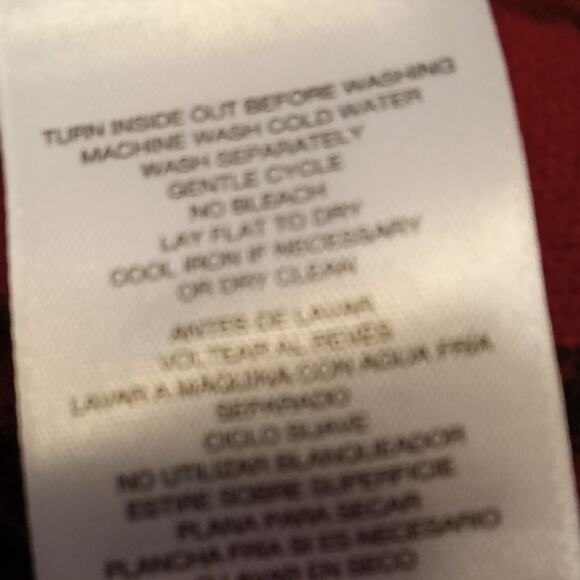 Anne Klein Women's XL Buffalo Check Zip up Red Black Sweater jacket. Vintage - Picture 9 of 9